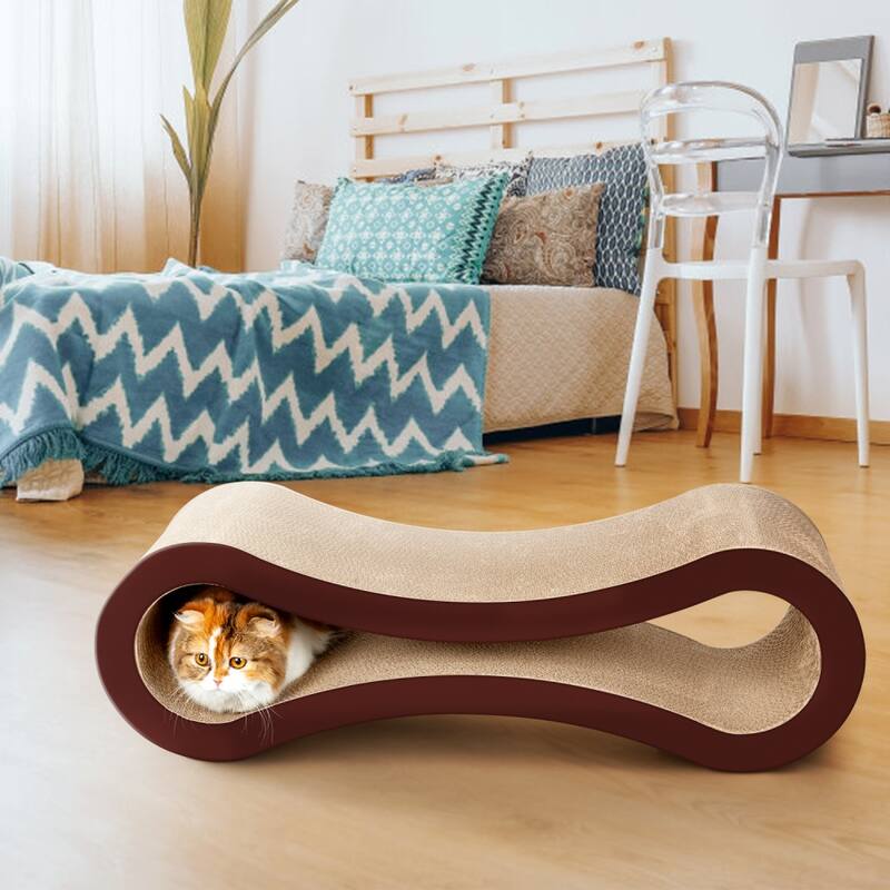 Curved Cat Scratcher Cat Cardboard Furniture Protector Infinity Shape
