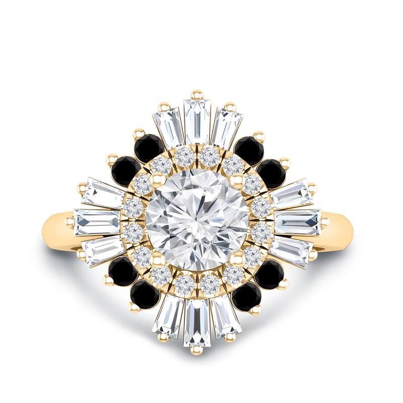 Auriya 14k Gold 1 1/2ctw Ballerina Halo Diamond Engagement Ring Certified (G-H, VS1-VS2)