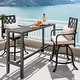 preview thumbnail 3 of 12, Moasis Patio Metal Counter Table Bar Table with Wheels (Table Only)
