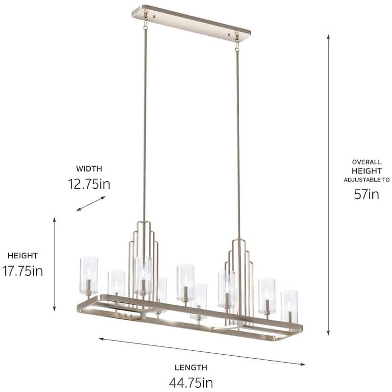 Kichler 52413 Kimrose 10 Light 45" Wide Linear Chandelier