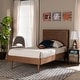 preview thumbnail 2 of 8, Hiro Mid-Century Modern Walnut Finished Wood Twin Size Platform Bed
