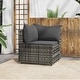 preview thumbnail 69 of 100, vidaXL Patio Corner Sofa with Cushions Black/Brown/Gray Poly Rattan 24.8" x 24.8" x 22.6" 1-Piece - Grey/Anthracite