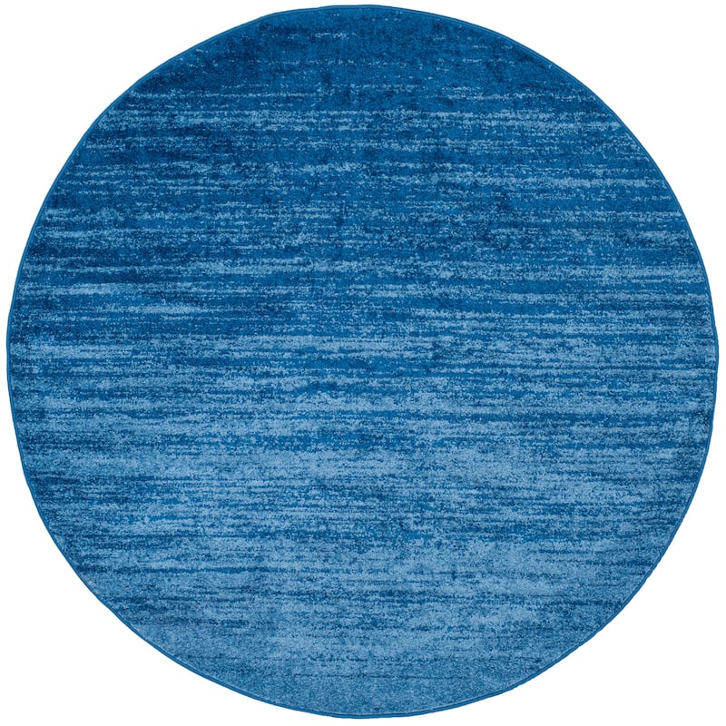SAFAVIEH Adirondack Vera Modern Ombre Distressed Area Rug - 8' Round - Light Blue/Dark Blue - Round