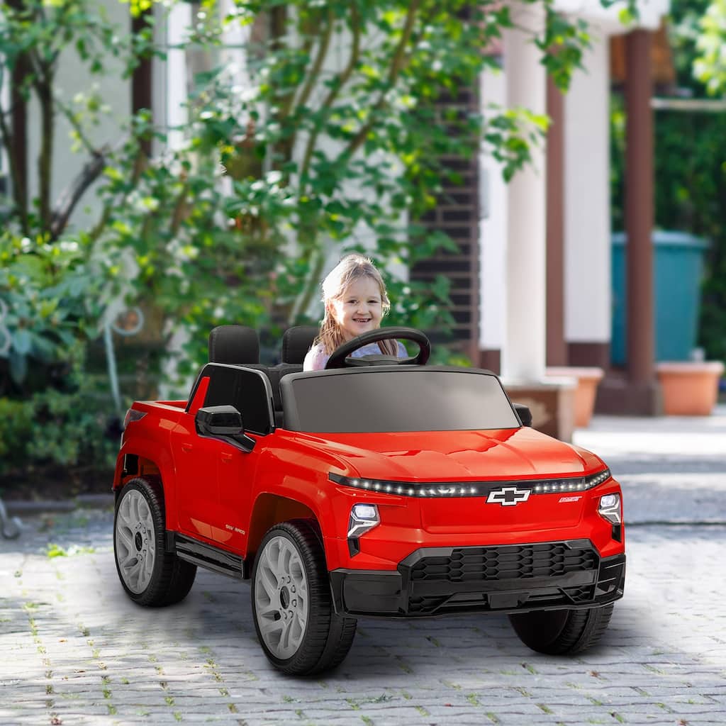 12V Kids Electric Car Ride on Car with Parent Remote Control, Red Ride-On Truck Ride on Jeep with Music