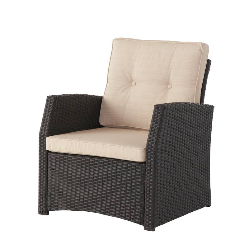Roomfitters St Marta Outdoor Wicker Single Sofa Chair with Water Resistant Cushions, Patio Armchair - Single Unit