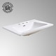 preview thumbnail 8 of 7, 31.5" Lydia White Rectangular Drop In Bathroom Sink with Overflow and 8" Widespread Faucet Holes