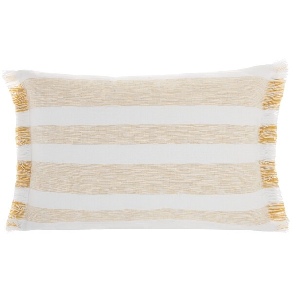 yellow striped throw pillows