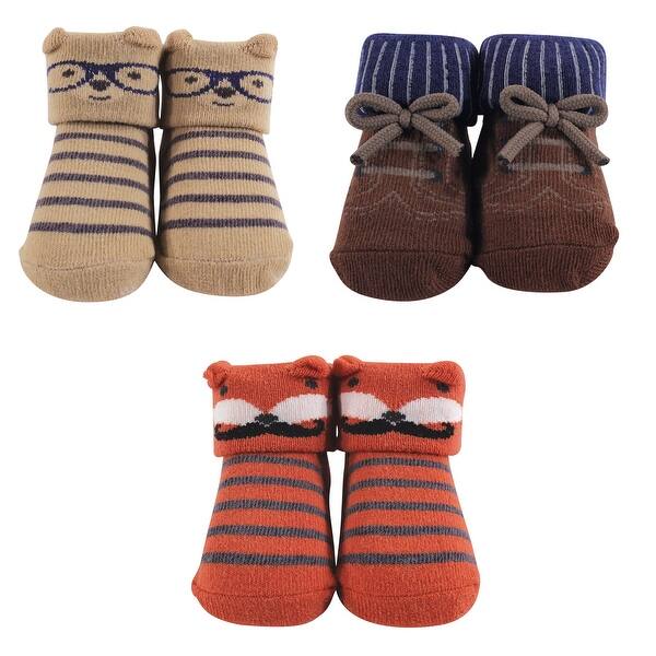 slide 1 of 1, Hudson Baby Infant Boy Socks Boxed Giftset, Handsome Fox, One Size - Handsome Fox One Size - Handsome Fox