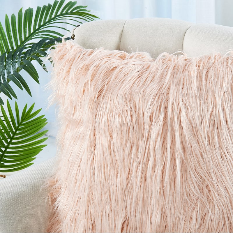 Karenne FauxFur Throw Pillow Covers (Set of 2), NO INSERT