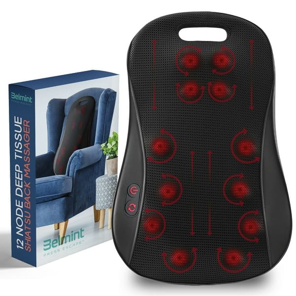 Belmint Full Back Massager with Heat, 12 Deep-Kneading Massage Nodes for  Upper and Lower Back - Bed Bath & Beyond - 22670679