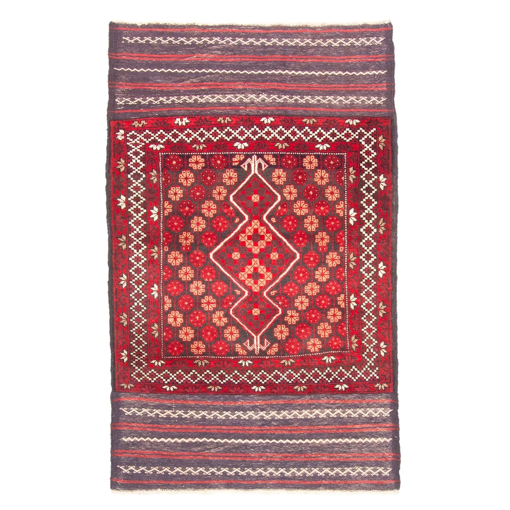 ECARPETGALLERY Hand-knotted Teimani Red Wool Rug - 2'11 x 4'10