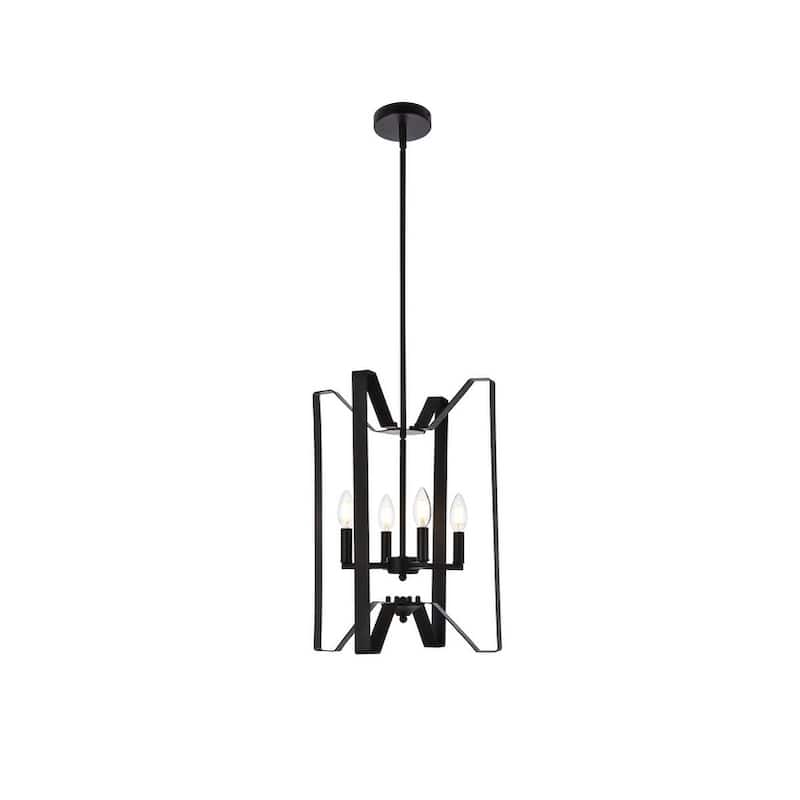 Hugo 4 Light Pendant in black - 14 Inch