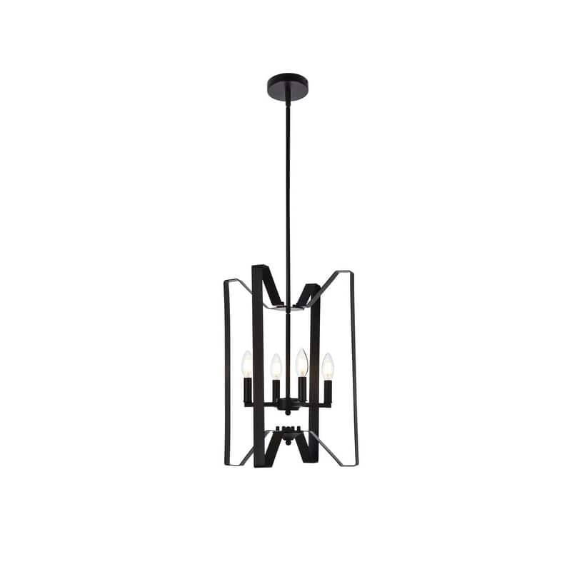Hugo 4 Light Pendant in black - 14 Inch
