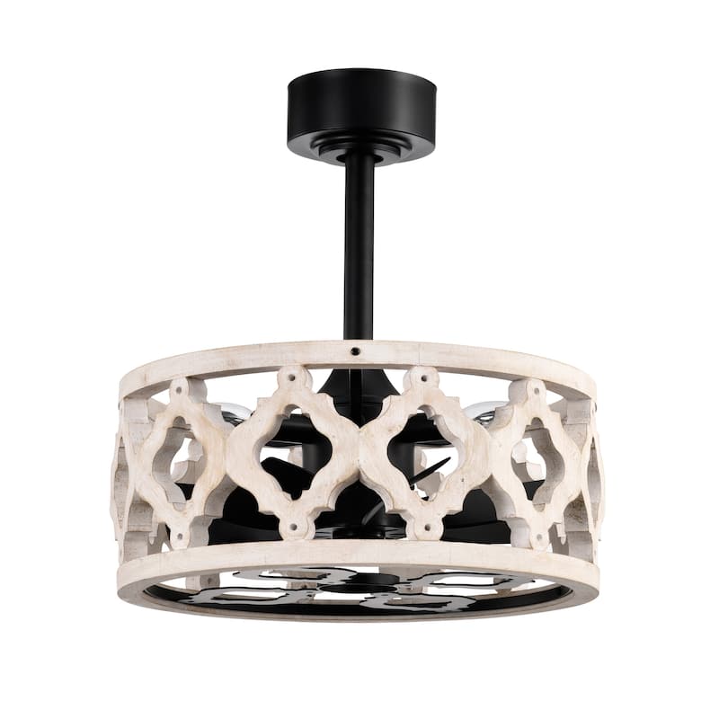 16 Inch Imitation Wood Grain Fandelier