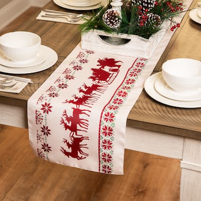 Dashing Through the Snow Rectangular Christmas Table Runner - 72"