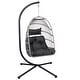 preview thumbnail 13 of 14, HDPE Egg Hanging Chair with Stand - 350lb Capacity Indoor/Outdoor Swing Chair, Includes Cushion and Adjustable Chain