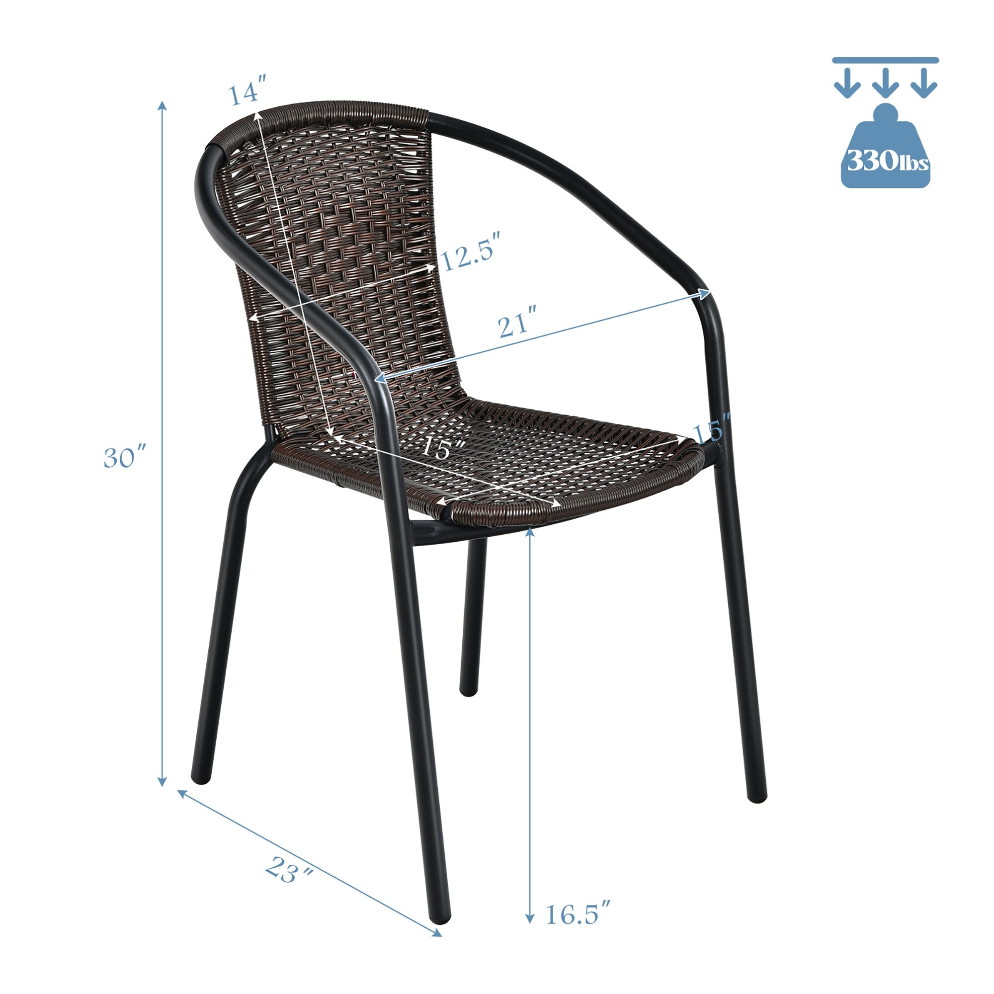pineville rattan patio dining chair