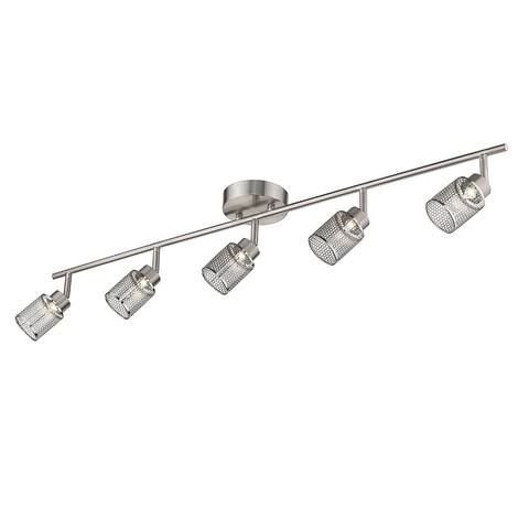 Eglo Temmar 5-Light Brushed Nickel LED Flush Mount Track Lighting