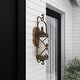 preview thumbnail 9 of 18, Bronze Metal Suspended Studded Fleur De Lis Wall Sconce with Scroll Details - 7 x 6 x 20
