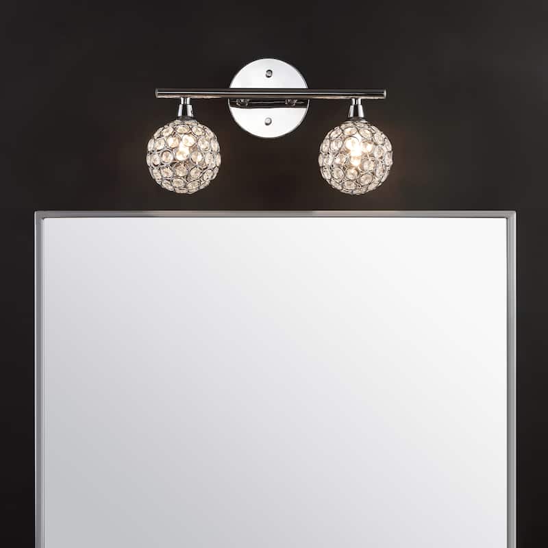 Beverly Iron/Glass Contemporary Glam LED Vanity Light, by JONATHAN Y - 2-Light