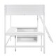 preview thumbnail 7 of 7, Full Size Solid Pine Wood Loft Bed with Shelves and Desk, Wooden Loft Bed with Desk