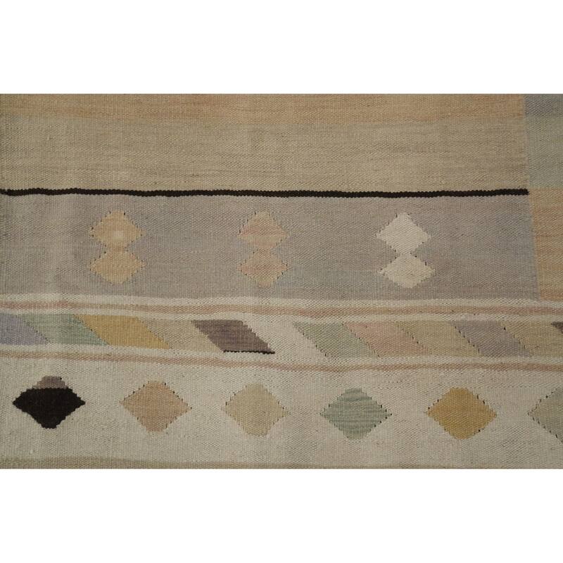 Hand Woven Oriental 100% Wool Carpet Southwestern Tribal Multi-Colored Kilim Area Rug - 8' 11'' X 5' 10''