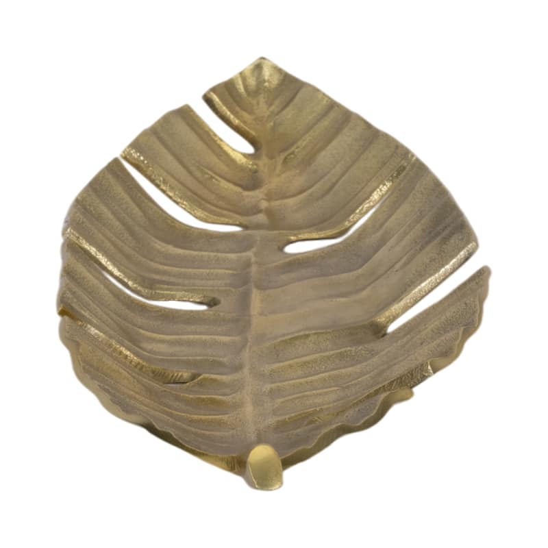 Sagebrook Home Metal Glam Leaf Decorative Tray