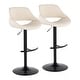 preview thumbnail 111 of 144, Silver Orchid Svellingen Adjustable Bar Stool with Rounded T Footrest - Set of 2 Cream Faux Leather/Black Metal
