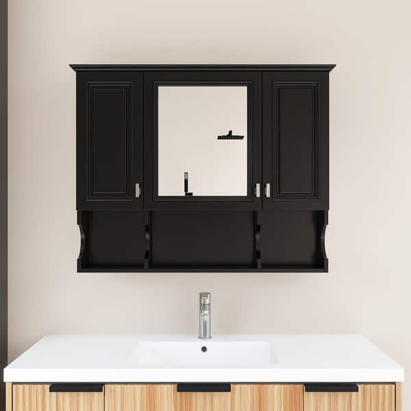 35 in. W x 29 in. H Rectangular MDF Medicine Cabinet with Mirror