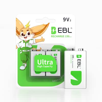 EBL Rechargeable 9V Battery NiMH 150 mAh2