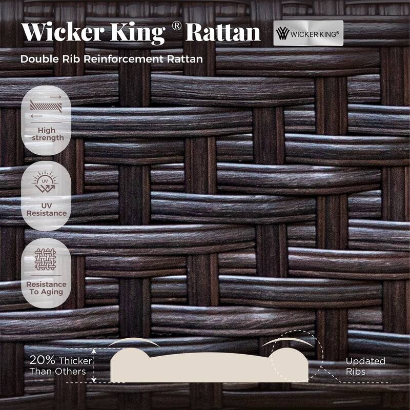 MAISON ARTS Patio Furniture Set with 56" Fire Pit Table, Deep Seating Sofa & Swivel, Rocking, and Fixed Chairs (5 Seats, Beige)