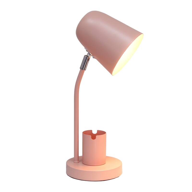 Adjustable Gooseneck Desk Lamp with Metal Shade - 15.75" - Blush Pink
