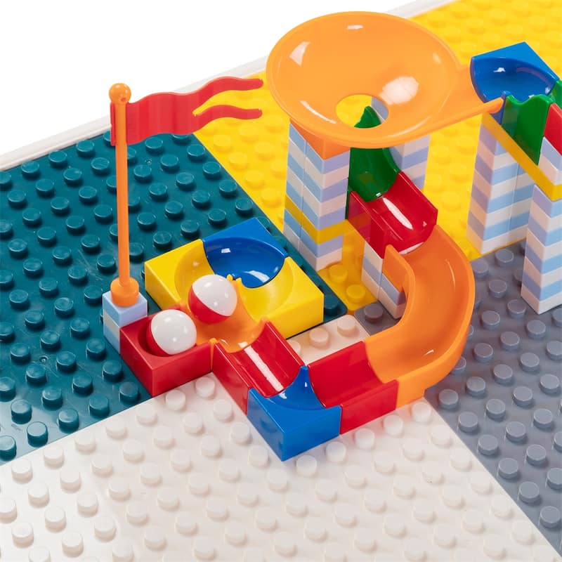 Children's Building Blocks Desk and Chair Set with DIY Building Blocks