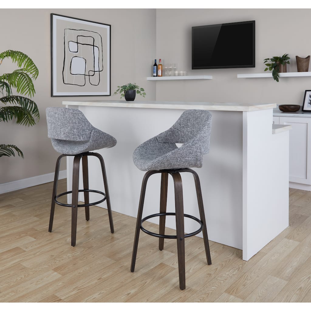 Carson Carrington Svellingen 30" Fixed-Height Bar Stool with Round Footrest (Set of 2)