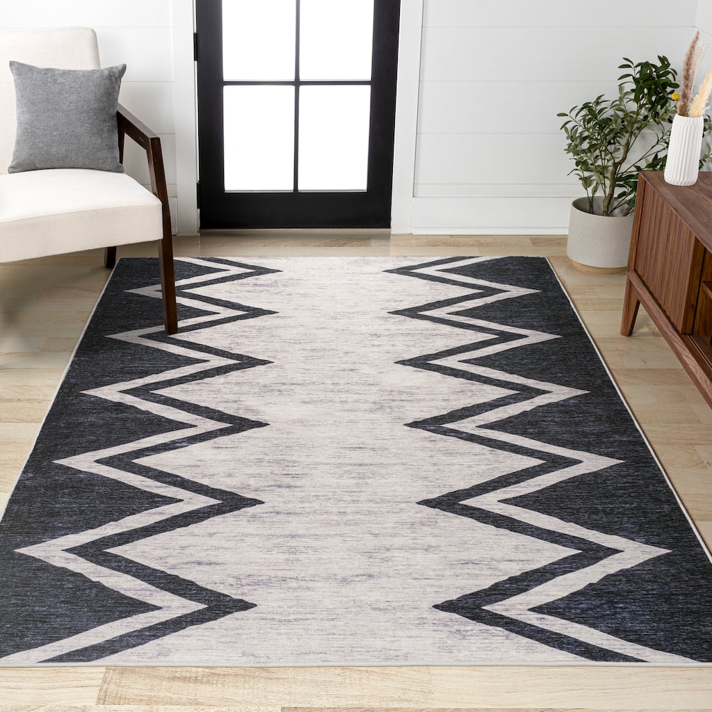 JONATHAN Y Modern Bohemian Medallion Textured Weave Machine Washable Area Rug