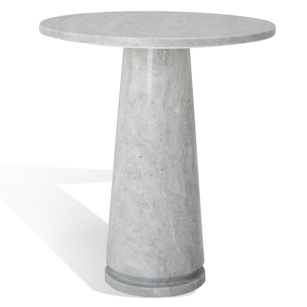 SAFAVIEH Couture Ghicu Tall Round Marble Accent Table - 22 In W x 21 In D x 24 In H - 21"W x 21"D x 24"H