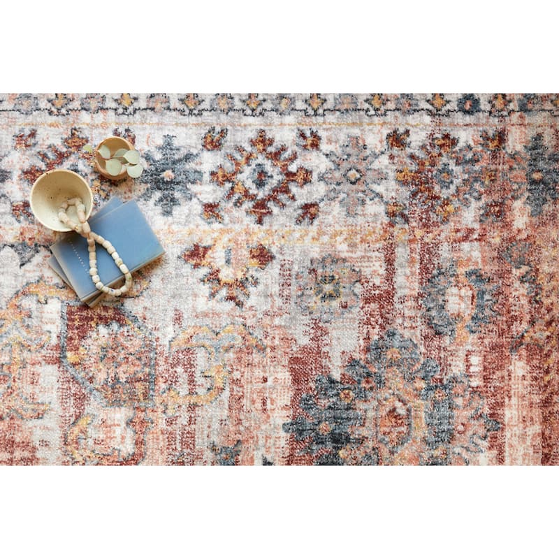 Alexander Home Penelope Distressed Botanical Oriental Area Rug