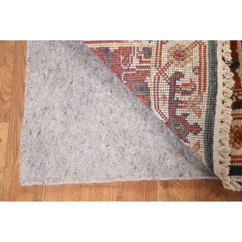 Hand Knotted Oriental 100% Wool Carpet Traditional Medallion Navy Blue & Blues Heriz (serapi) Area Rug - 3' 0'' X 2' 0''