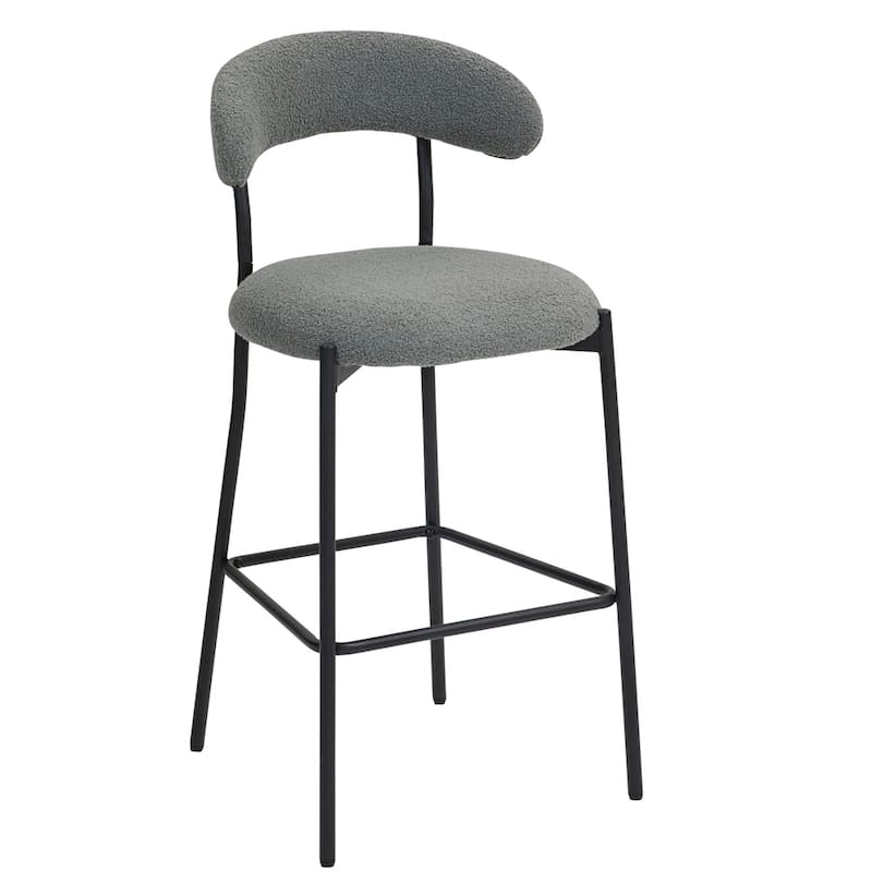 26'' Counter Height Bar Stools Teddy Fabric Cover Kitchen Bar Stool