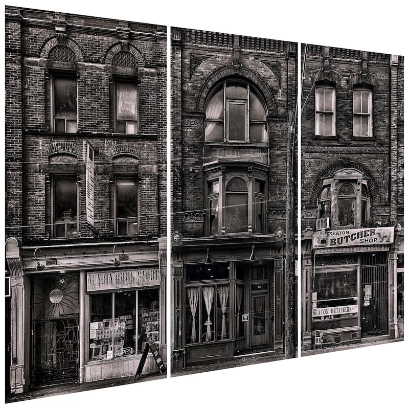 Empire Art Direct Historic Brownstone Trio Printed Tempered Glass Wall Art
