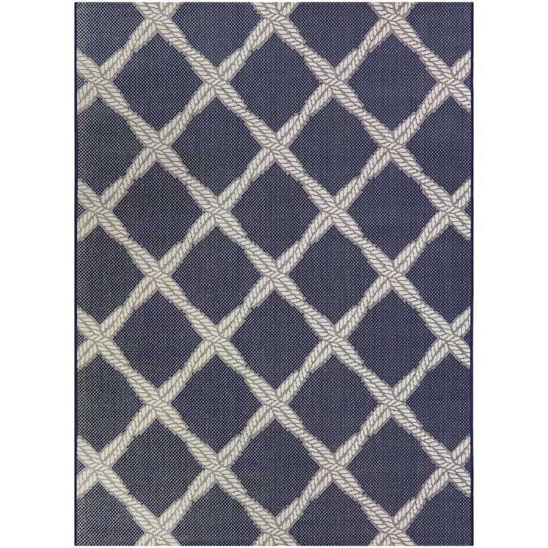 Doyle Nautical Trellis Indoor/Outdoor Area Rug