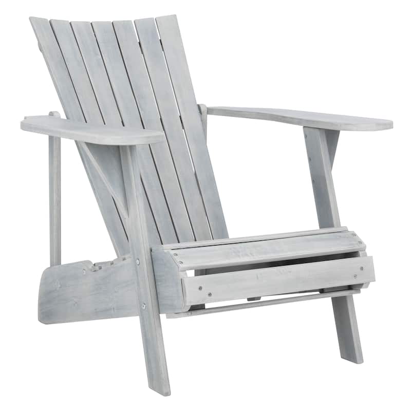 SAFAVIEH Outdoor Mangla Adirondack Chair with Retractable Footrest - 52W x 32D x 30H