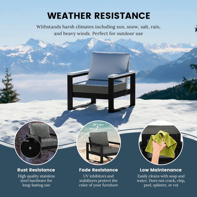 Endless Patio Deep Seating Club Chair with Black Frame (Set of 2)