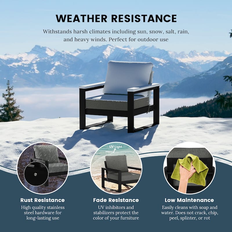 Endless Patio Sectional 8-Piece Lounge Sofa Set with Black Frame