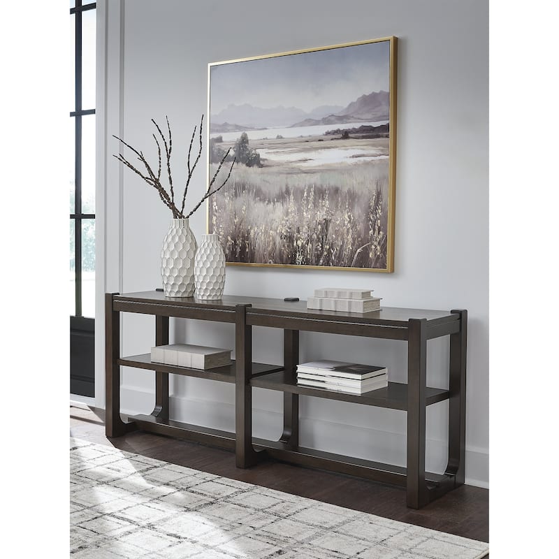 Signature Design by Ashley Breckington Brown Sofa Table - 65"W x 17"D x 29"H