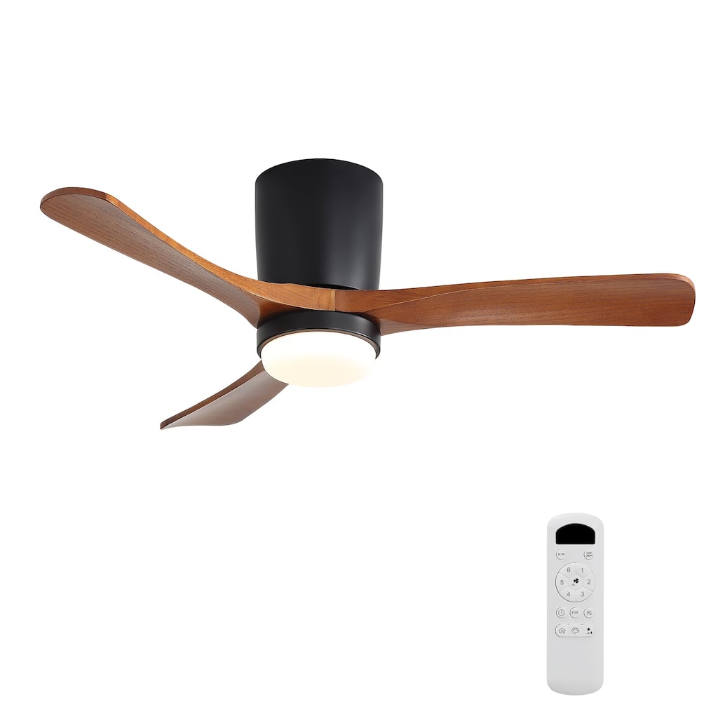 42 Inch Ceiling Fan with Light,- Dimmable 3-Color LED, 1/4/8H Timer, Silent for Bedroom