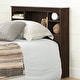 preview thumbnail 14 of 17, South Shore Navali Bookcase Headboard Brown Oak