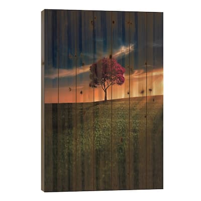 Awesome Solitude Print On Wood by Bess Hamiti - Multi-Color