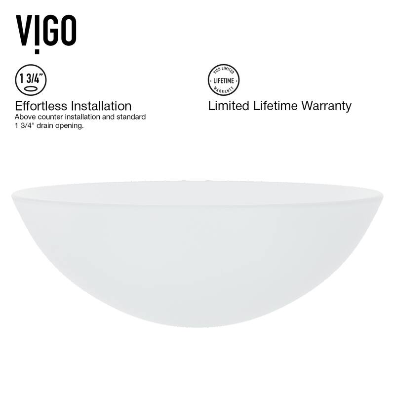 VIGO Giovanni 17"L x 17"W x 6"H Glass Round Vessel Bathroom Sink