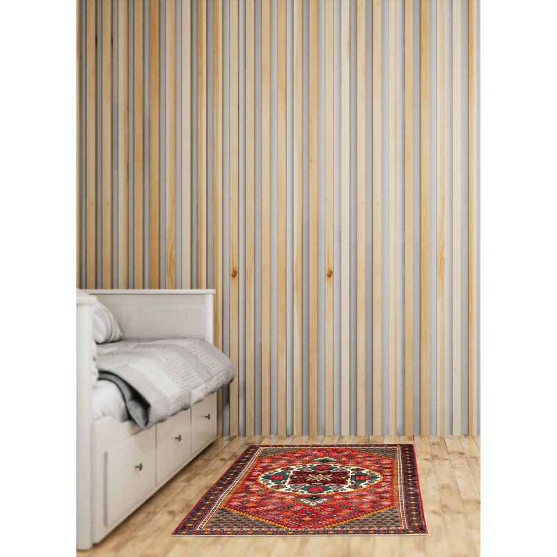 ECARPETGALLERY Hand-knotted Anadol Red Wool Rug - 4'2 x 6'5